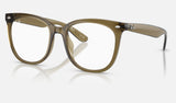 Ray-Ban RX4379VD — Transparent Dark Green — quarter view