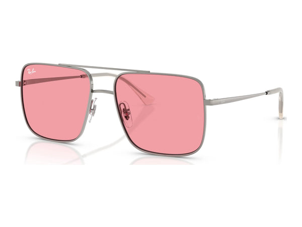 Ray-Ban Ari RB3758 — Gunmetal / Pink — quarter view