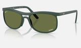 Ray-Ban RB4452CH — Sand Green / Green Polarized+ — quarter view