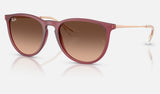 Ray-Ban Erika RB4171 — Rubber Violet / Pink Gradient Brown — quarter view