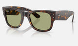 Ray-Ban Mega Wayfarer RB0840S — Havana / Bottle Green — quarter view