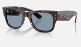 Ray-Ban Mega Wayfarer RB0840S — Havana / Blue — quarter view