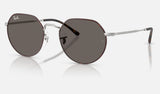 Ray-Ban Jack RB3565 — Matte Havana on Matte Silver / Dark Grey — quarter view