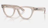 Ray-Ban RX5510 — Transparent Light Brown — quarter view