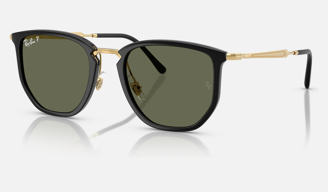 Ray-Ban RB4451 — Black / Polarized Green — quarter view