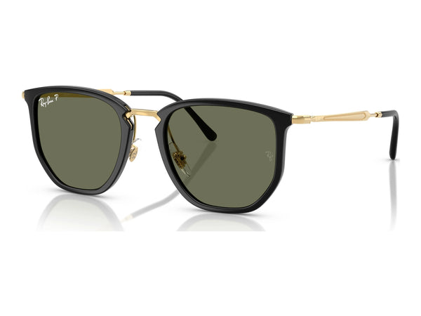 Ray-Ban RB4451 — Black / Polarized Green — quarter view
