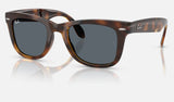 Ray-Ban Folding Wayfarer RB4105 — Havana / Blue — quarter view