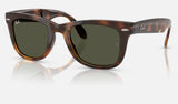 Ray-Ban Folding Wayfarer RB4105 — Havana / Green — quarter view