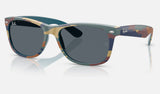 Ray-Ban New Wayfarer RB2132 — Blue & Blue Camuflage / Blue — quarter view