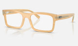 Ray-Ban RX5435 — Photo Striped Brown — quarter view
