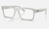 Ray-Ban RX5435F — Photo Striped Light Blue — quarter view