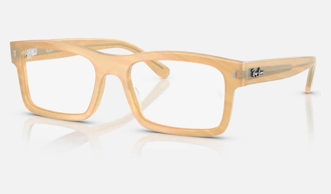 Ray-Ban RX5435F — Photo Striped Brown — quarter view