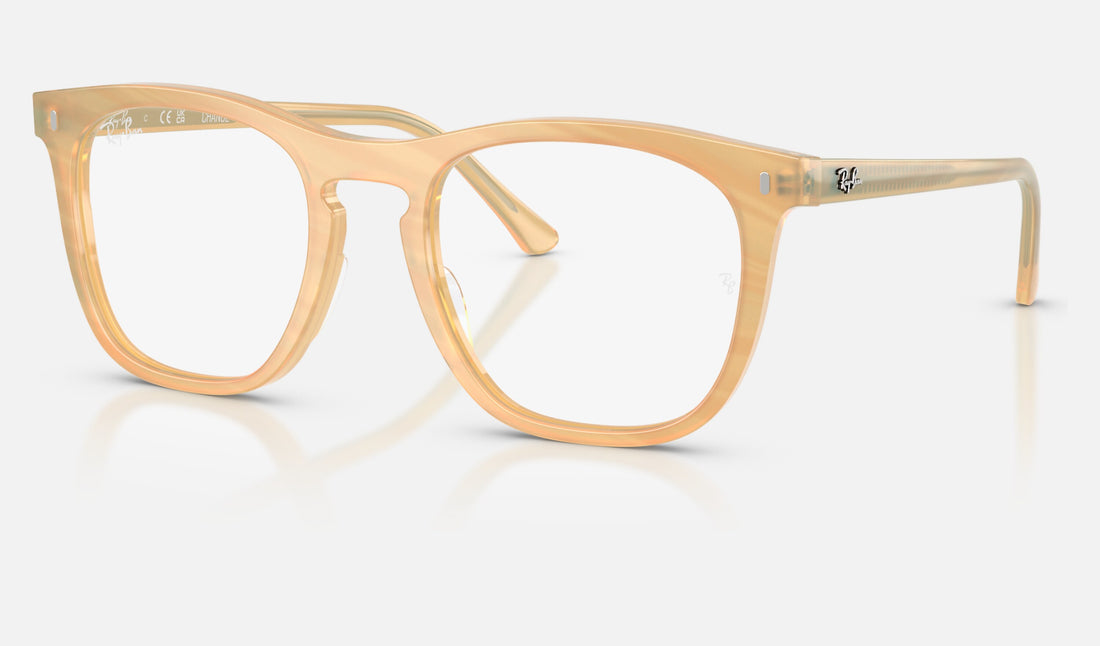 Ray-Ban RX2210VF — Photo Striped Brown — quarter view