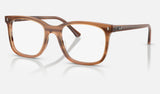Ray-Ban RX5446 — Striped Brown — quarter view