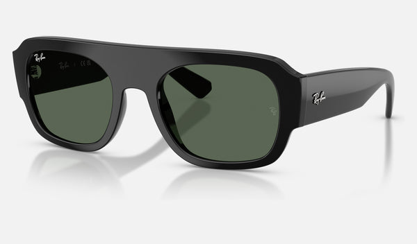 Ray-Ban RB2218 — Black / Dark Green — quarter view