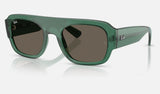 Ray-Ban RB2218 — Transparent Green / Brown — quarter view