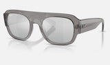 Ray-Ban RB2218 — Transparent Grey / Grey Mirror Gradient Silver Polarized — quarter view
