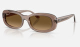 Ray-Ban RB2221 — Transparent Beige / Gradient Brown Polarized — quarter view