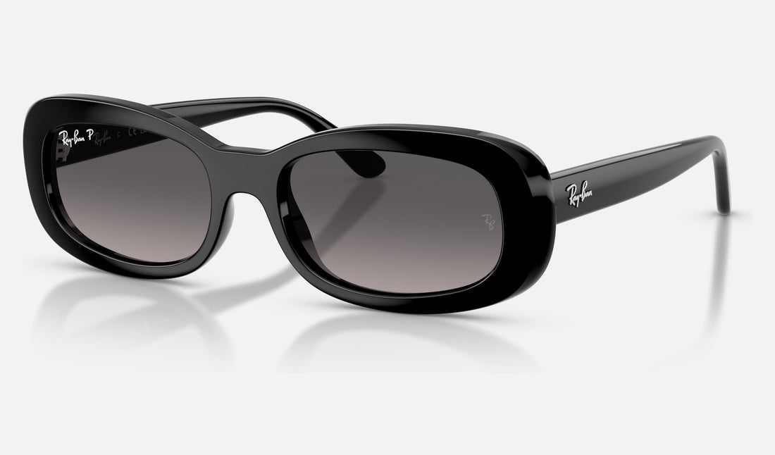 Ray-Ban RB2221 — Black / Gradient Grey Polarized — quarter view