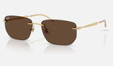 Ray-Ban RB3768 — Arista Gold / Dark Brown — quarter view