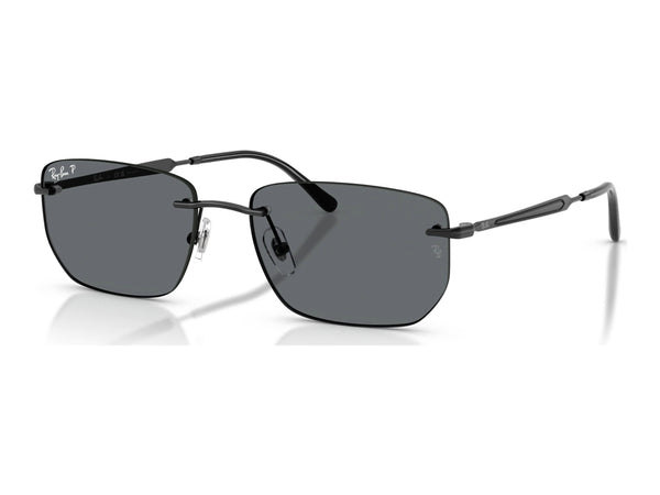 Ray-Ban RB3768 — Black / Dark Grey Polarized — quarter view