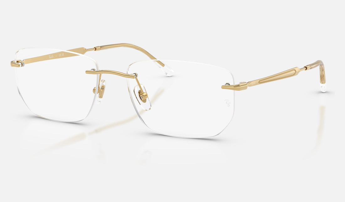 Ray-Ban RX3768V — Arista Gold — quarter view