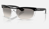 Ray-Ban Balorama RB2489 — Black on Transparent / Clear Gradient Grey — quarter view