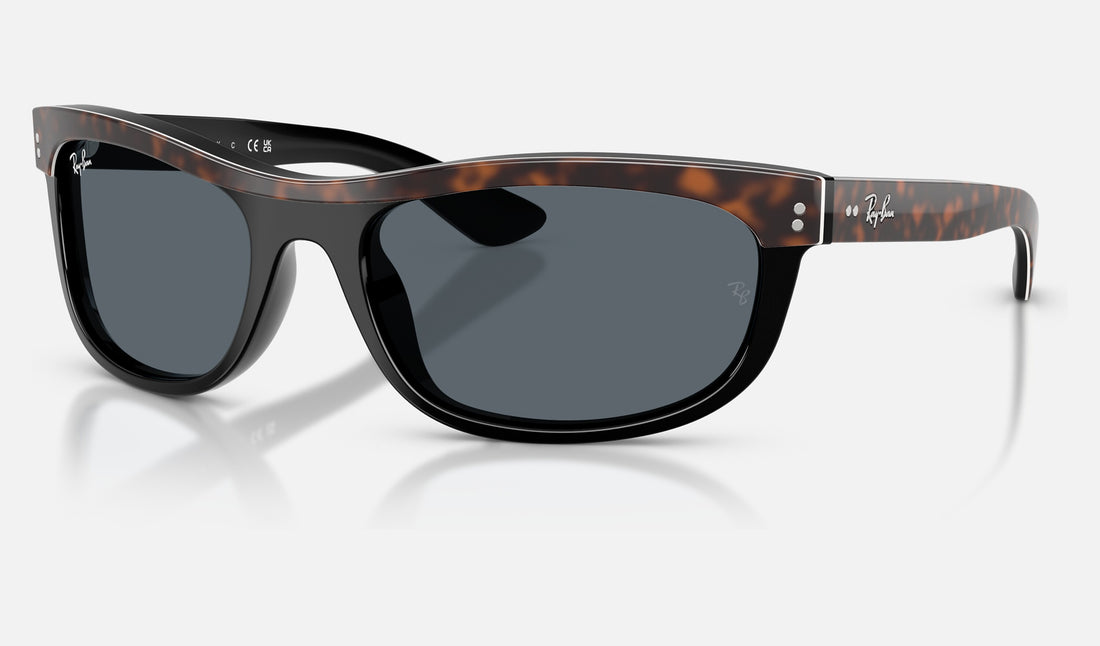 Ray-Ban Balorama RB2489 — Havana on Black / Blue — quarter view