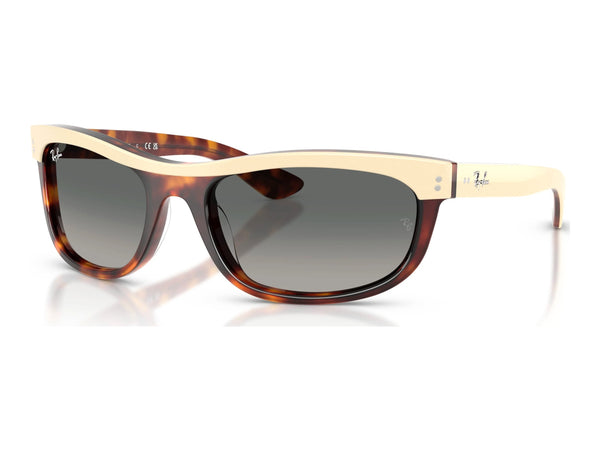 Ray-Ban Balorama RB2489 — Beige Havana / Gradient Grey — quarter view