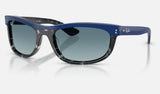 Ray-Ban Balorama RB2489 — Blue on Havana / Blue Gradient Grey — quarter view