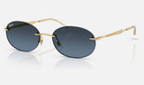 Ray-Ban RB3767 — Arista Gold / Blue Gradient Dark Grey — quarter view