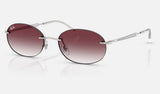 Ray-Ban RB3767 — Silver / Clear Gradient Dark Violet — quarter view
