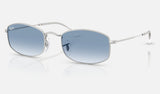 Ray-Ban RB3832 — Silver / Clear Gradient Blue — quarter view