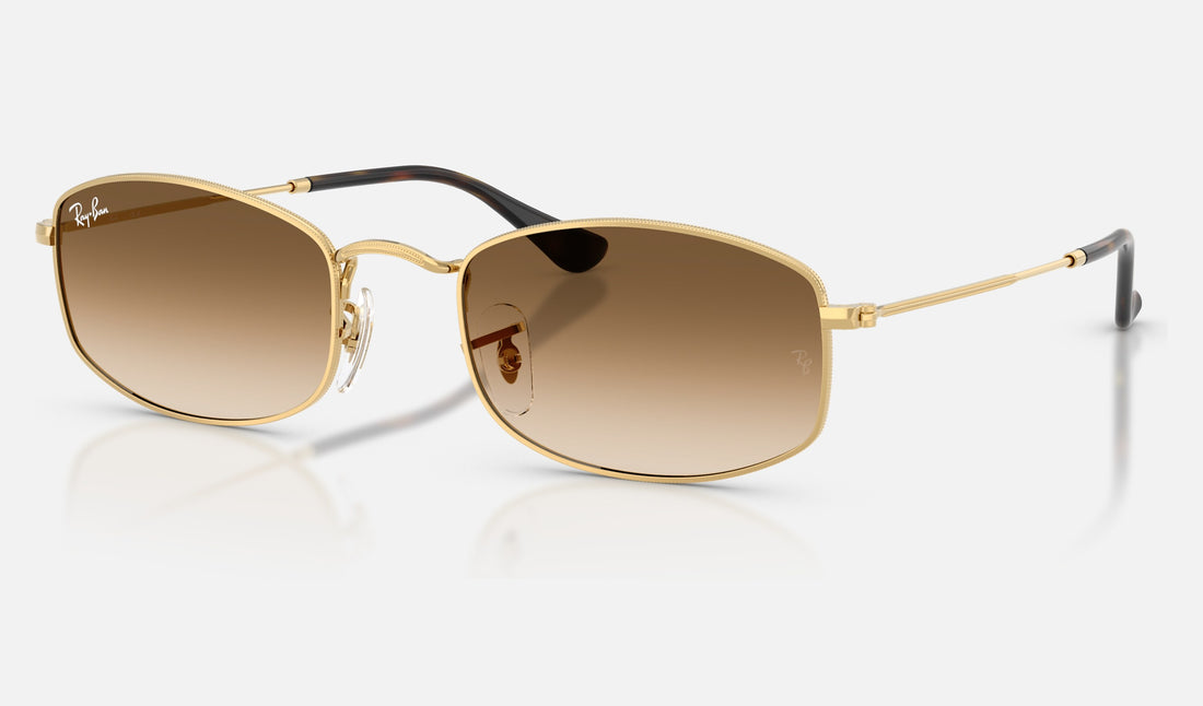 Ray-Ban RB3832 — Arista Gold / Clear Gradient Brown — quarter view