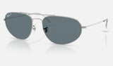 Ray-Ban RB3945 — Silver / Dark Blue Polarized — quarter view