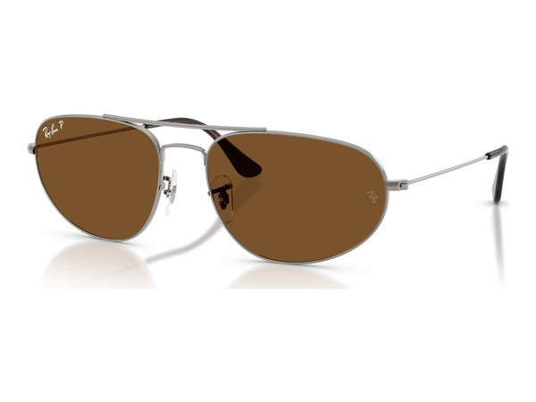 Ray-Ban RB3945 — Gunmetal / Brown Polarized — quarter view