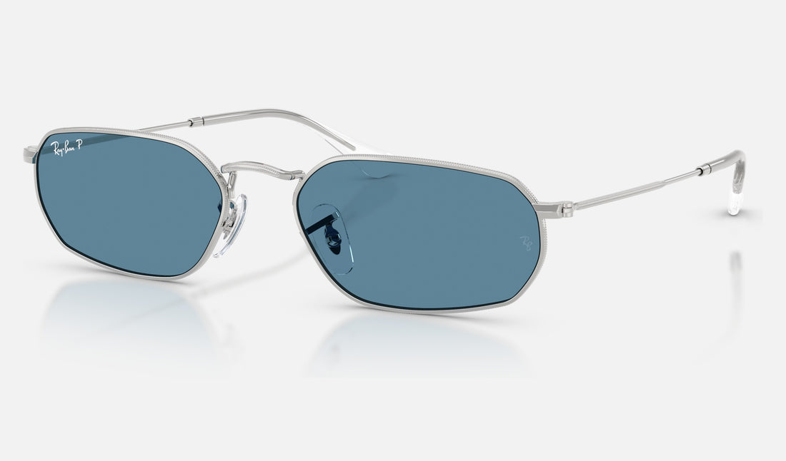 Ray-Ban RB3947 — Silver / Polarized+ Blue — quarter view