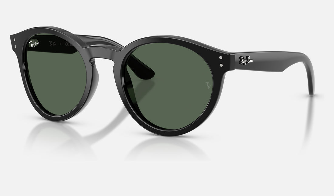 Ray-Ban RBR0505S — Black / Dark Green — quarter view