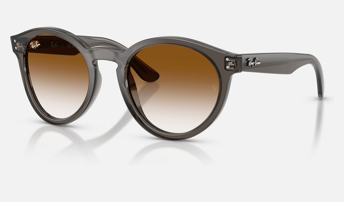 Ray-Ban RBR0505S — Transparent Dark Grey / Clear Gradient Brown — quarter view