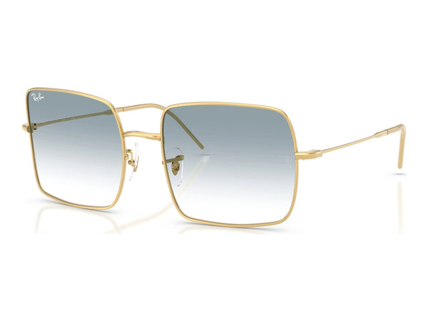 Ray-Ban Square Reverse RBR0104S — Arista Gold / Clear Gradient Blue — quarter view