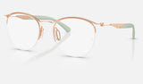 Ray-Ban RX7553 — Rose Gold — quarter view