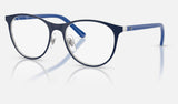 Ray-Ban Junior RY9552V — Matte Blue on Silver — quarter view