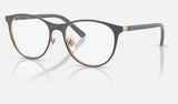 Ray-Ban Junior RY9552V — Grey on Rose Gold — quarter view