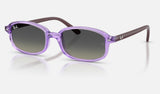 Ray-Ban Junior RJ9132S — Transparent Violet / Gradient Grey — quarter view