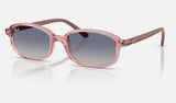 Ray-Ban Junior RJ9132S — Transparent Pink / Grey Gradient Blue — quarter view