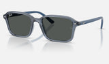 Ray-Ban Junior RJ9131S — Transparent Blue / Dark Grey — quarter view