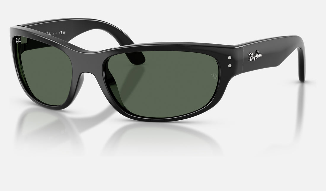 Ray-Ban Junior RJ9189S — Black / Dark Green — quarter view