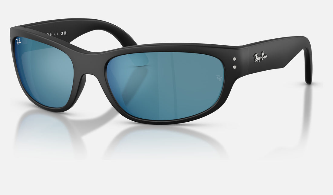 Ray-Ban Junior RJ9189S — Matte Black / Dark Blue Mirror Blue — quarter view