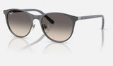 Ray-Ban Junior RJ9552S — Matte Grey on Gunmetal / Grey Gradient — quarter view