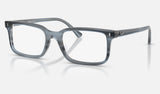 Ray-Ban RX5445F — Striped Blue — quarter view